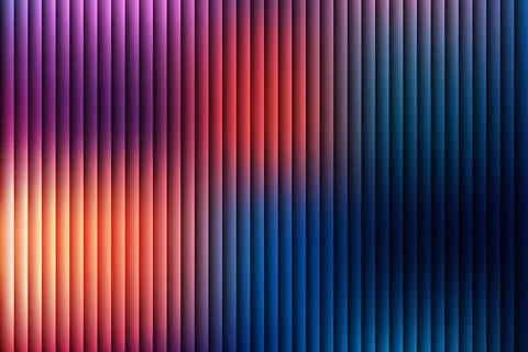 Abstract Vertical Fluted Glass Background with Purple Red Blue Gradient Illustrazione stock