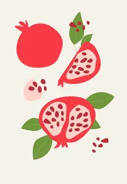 Abstract vertical fruit poster, vector flat illustration Stock Illustration