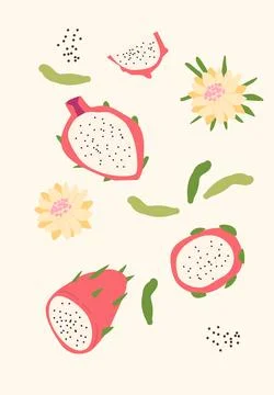 Abstract vertical fruit poster, vector flat illustration 스톡 일러스트