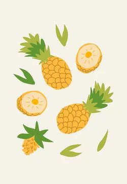 Abstract vertical fruit poster, vector flat illustration Stock Illustration