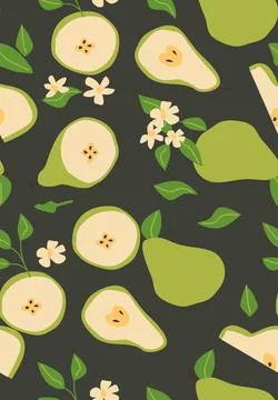Abstract vertical fruit poster, vector flat illustration 스톡 일러스트