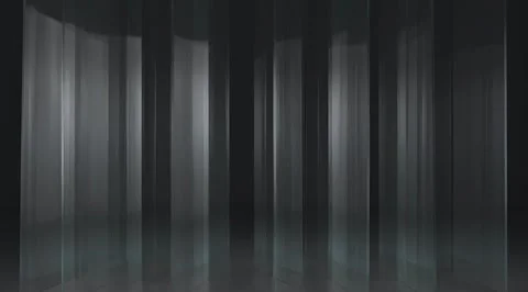 Abstract vertical glass panels in dark studio Stock Footage 331454852