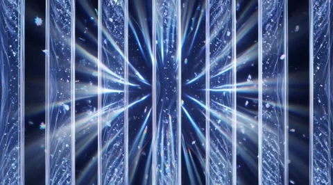 Abstract vertical iridescent energy columns Stock Footage 331461817