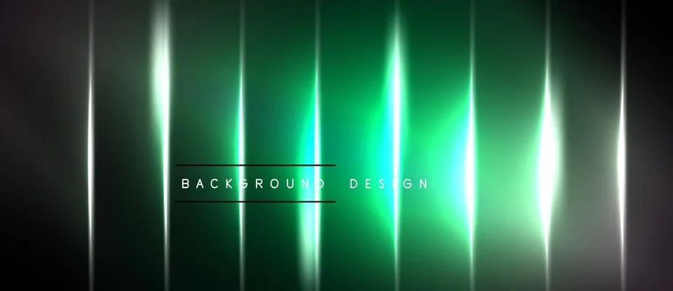 Abstract vertical light streaks, gradient green hues, dark background. Modern Stock Illustration