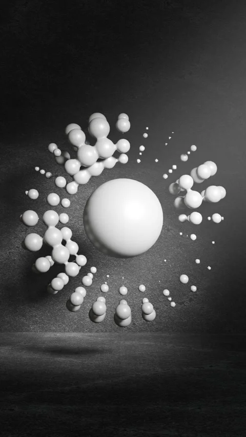 Abstract vertical motion design, grey liquid metal spheres morph Stock Footage 296005439