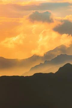 Abstract vertical mountain panorama Stock Photos