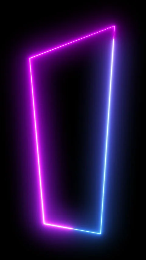 Abstract Vertical Neon Geometric Frame Looping Background. Stock Footage 318565733