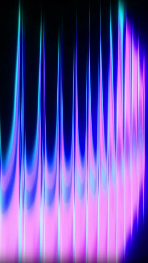 Abstract vertical neon gradient light streaks animation loop, futuristic blue Stock Footage 336311719