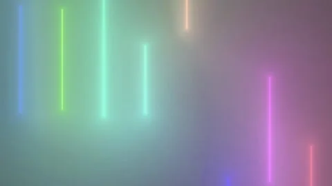 Abstract Vertical Neon Light Lines moving on background. The neon lights Stock Footage 277392207