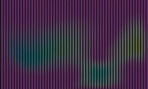 Abstract vertical parallel lines background with purple and cyan neon glow .. Stock Illustration