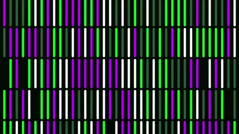 Abstract vertical parallel rows of line segments moving intermittently from Stock Footage 154717448