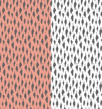 Abstract vertical random spots seamless pattern. Hand drawn leaves, ink brush Stock Illustration