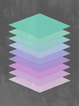 Abstract Vertical Simple Geometric Composition Layered Colour Stock Illustration