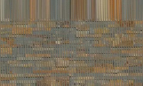 Abstract Vertical Sliced Multi-Color Stone Wall Texture Background Stock Photos