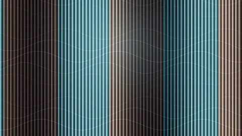 Abstract vertical striped pattern with waving lines and blue brown color tone Stock Footage 347812641