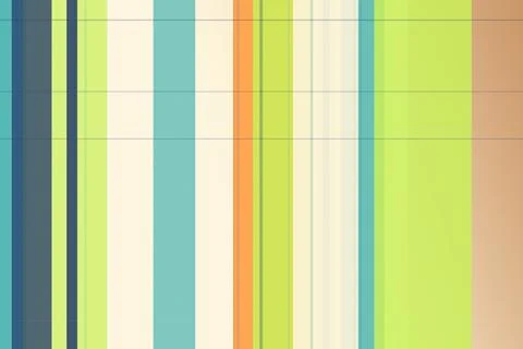 Abstract vertical striped wall mural with bold teal, lime, beige, and orang.. Stock Illustration