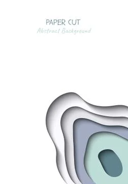 Abstract vertical vector background in paper cut style with shadows and copy Stock Illustration