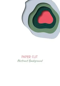Abstract vertical vector background in paper cut style with shadows and copy Illustrazione stock