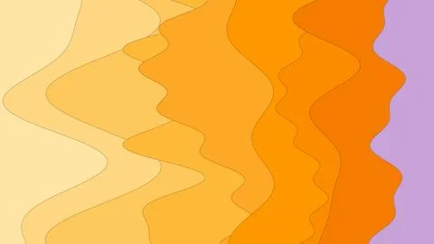 Abstract vertical waves combine cream yellow orange and purple layers creating Stock Illustration