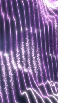 Abstract vertical waves of pink glowing particles creating a flowing, dynam.. Stock Photos