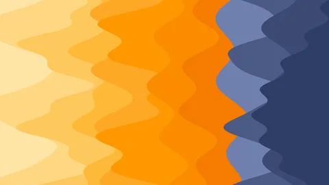 Abstract vertical waves transition from cream and orange tones into deep blue Illustrazione stock
