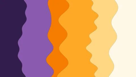 Abstract vertical waves transition from deep purple through orange into pale Illustrazione stock