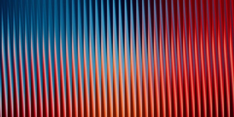 Abstract vertical wavy lines with gradient color transition from cool blue .. 스톡 일러스트