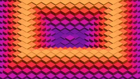 Abstract vibrant 3D isometric diamond grid looping background 库存影片 344799596
