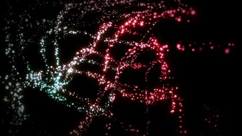 Abstract vibrant 3D render with glowing intricate light patterns. Stock Footage 342363020