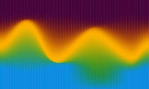 Abstract vibrant background with 3D fluted vertical texture and colorful wa.. 스톡 일러스트