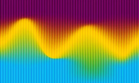 Abstract vibrant background with 3D fluted vertical texture and colorful wa.. Stock-Illustration