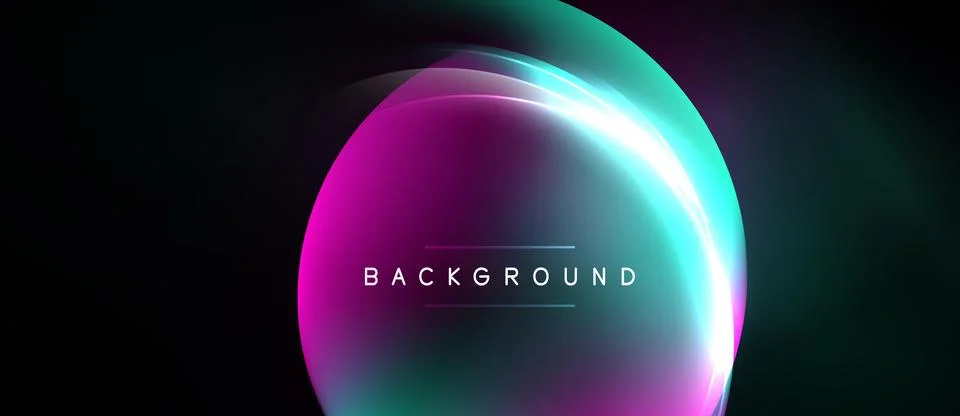 Abstract vibrant background. Gradient colors blend, creating luminous circula Stock Illustration