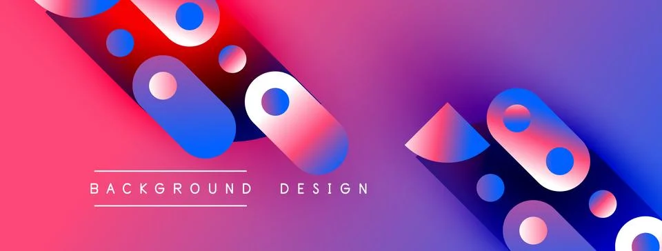 Abstract vibrant background. Gradient colors blend, creating dynamic shapes. Stockillustratie