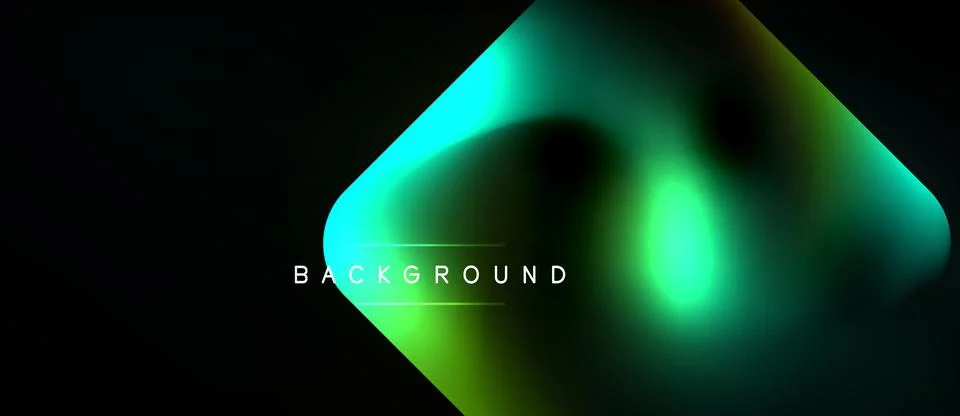 Abstract vibrant background. Gradient colors blend, creating luminous shapes. Stock Illustration