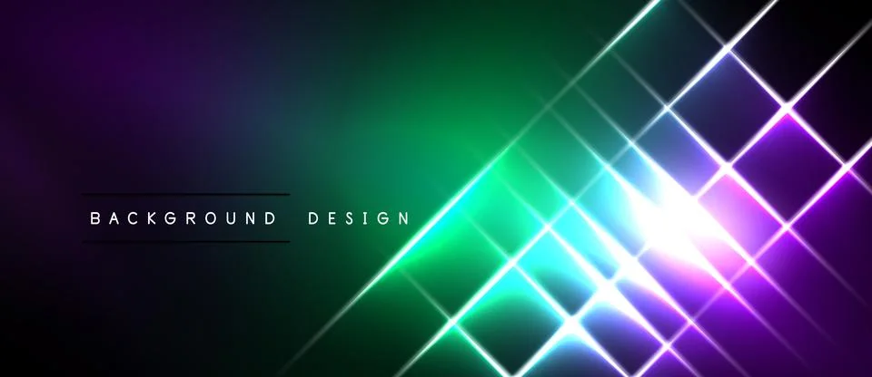 Abstract vibrant background. Gradient purple, green hues dominate. Bright lin 스톡 일러스트
