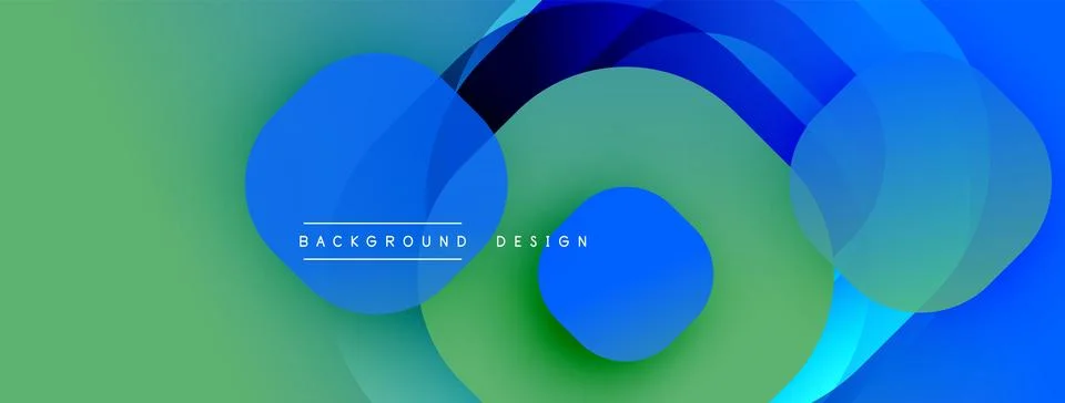 Abstract vibrant background. Overlapping circles create dynamic flow. Gradient 스톡 일러스트