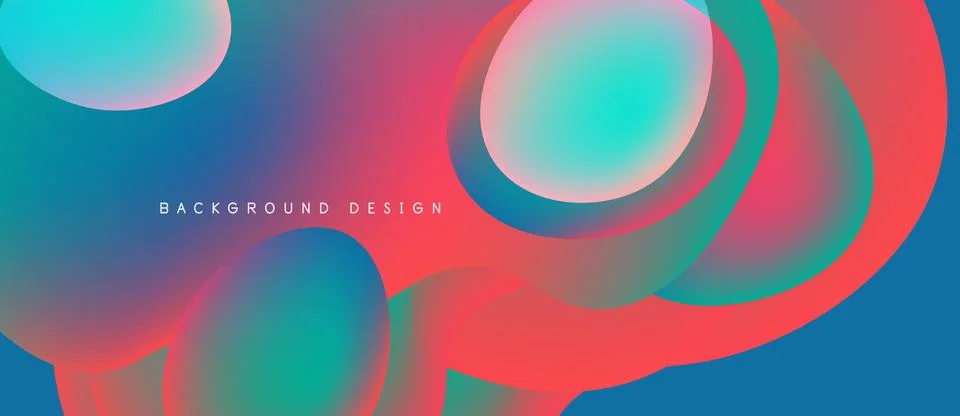 Abstract vibrant background. Overlapping circles create dynamic colorful Illustrazione stock