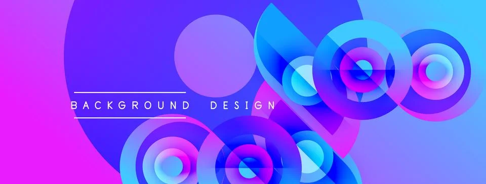 Abstract vibrant background. Overlapping circles create dynamic visual effect Stock Illustration
