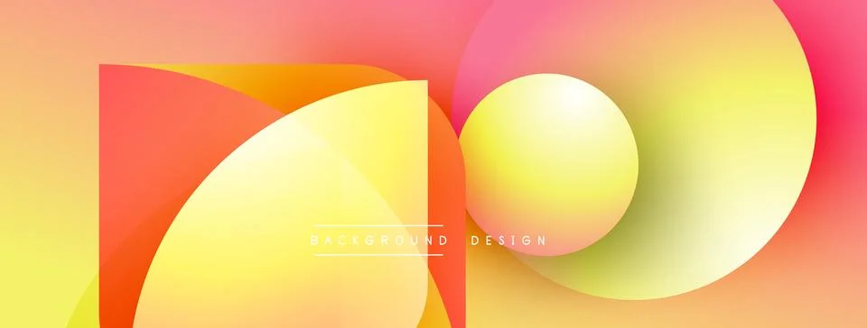 Abstract vibrant background. Overlapping shapes create dynamic visual effect. Illustrazione stock