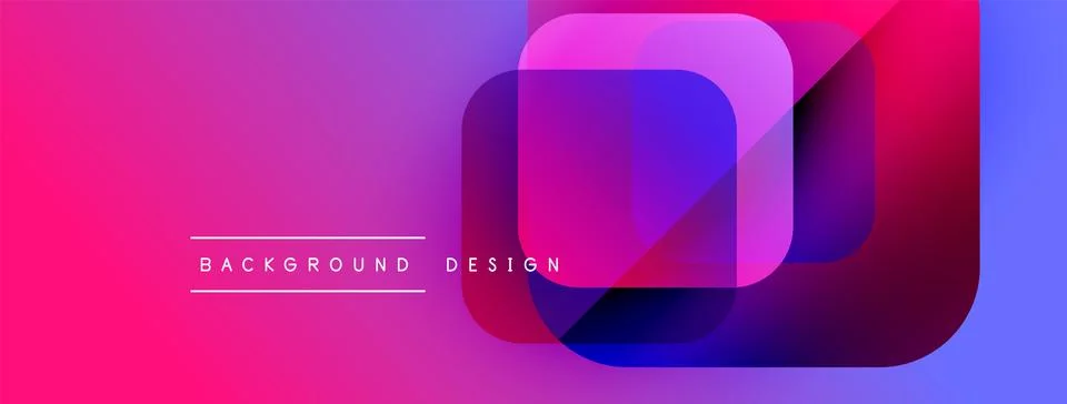 Abstract vibrant background. Overlapping squares create modern visual effect. 스톡 일러스트