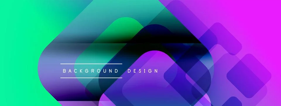 Abstract vibrant background. Overlapping squares create dynamic colorful Illustrazione stock