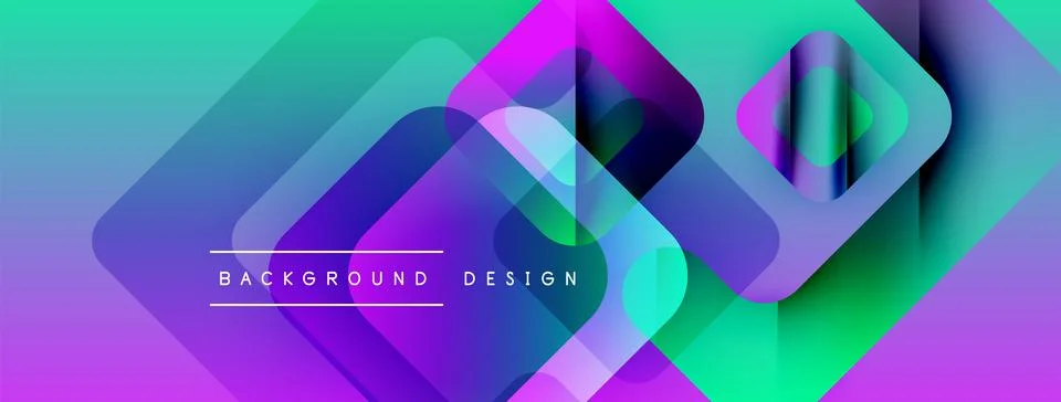 Abstract vibrant background. Overlapping squares create dynamic visual effect. Illustrazione stock