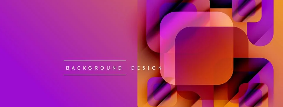 Abstract vibrant background. Overlapping squares create dynamic visual effect. Illustrazione stock