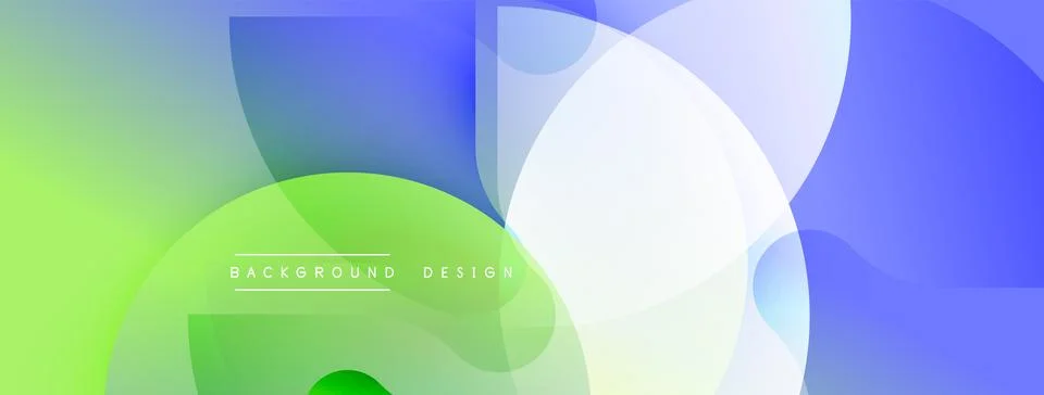 Abstract vibrant background. Overlapping translucent shapes create dynamic Stock Illustration