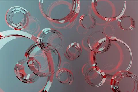 Abstract vibrant background with pattern of bubbles, curls, circles of light  Stock Illustration