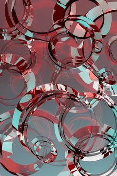 Abstract vibrant background with pattern of bubbles, curls, circles of blue,  Stock Illustration