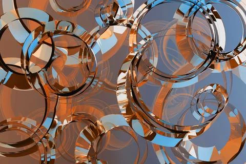 Abstract vibrant background with pattern of curls, circles, bubbles, of light Stockillustratie