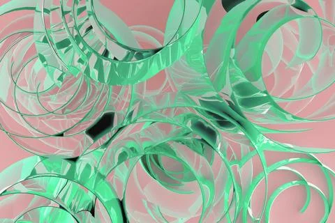 Abstract vibrant background with pattern of curls, circles, bubbles, of light イラスト素材