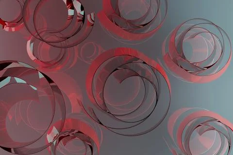 Abstract vibrant background with pattern of spirals, curls - light blue, grey Stock Illustration