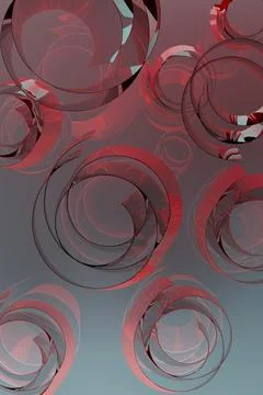 Abstract vibrant background with pattern of spirals, curls of light blue, gre Stock Photos